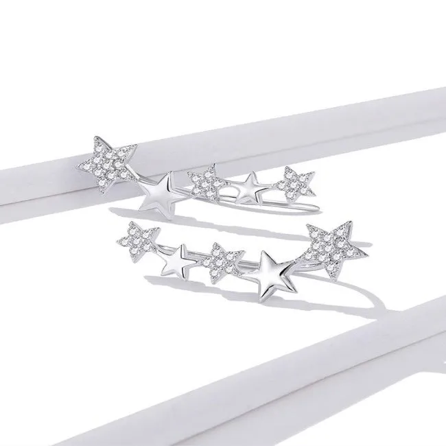 Elegant Star Ear Climber Stud Earrings
