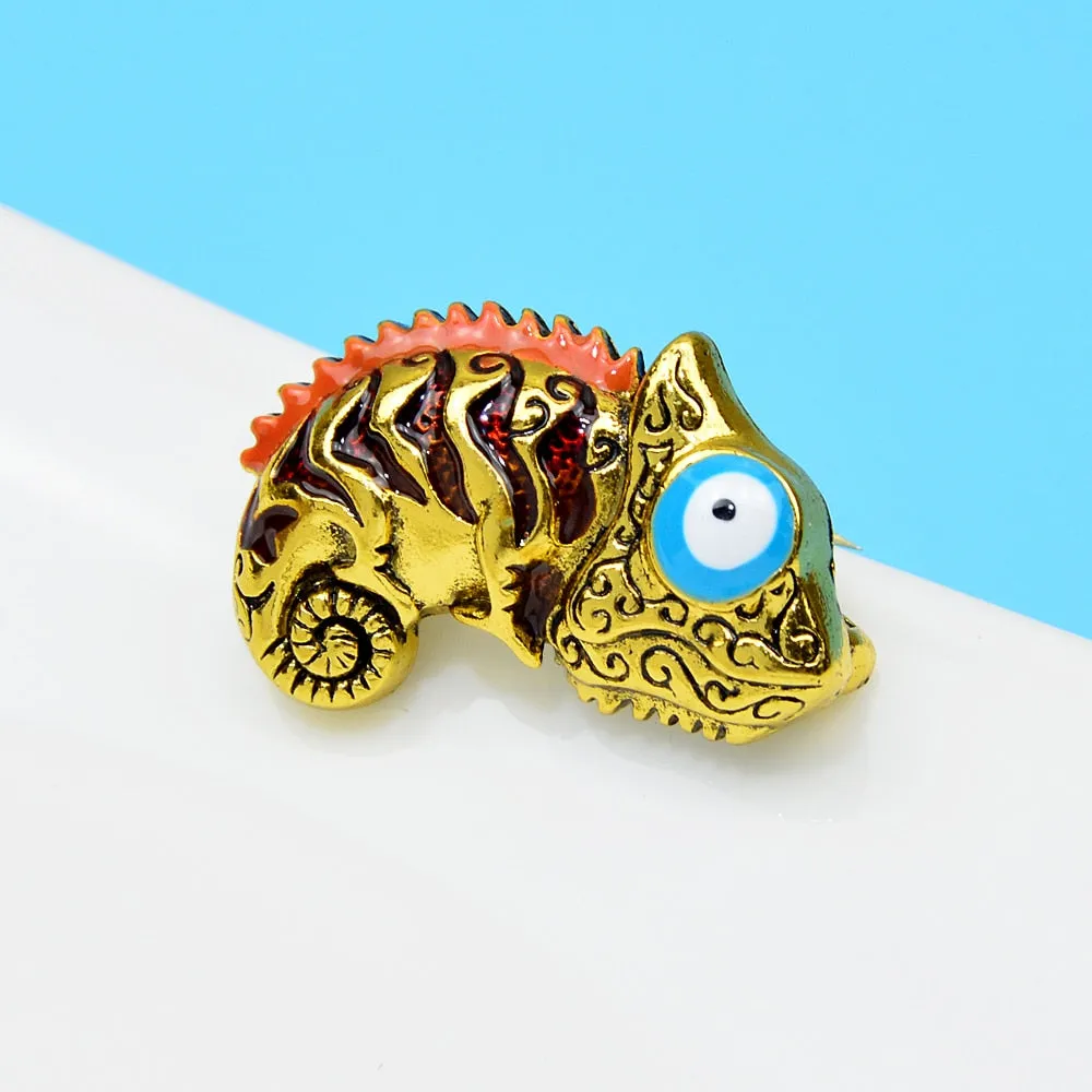 Enamel Chameleon Brooch Animal Pin Fashion Lizard Jewelry