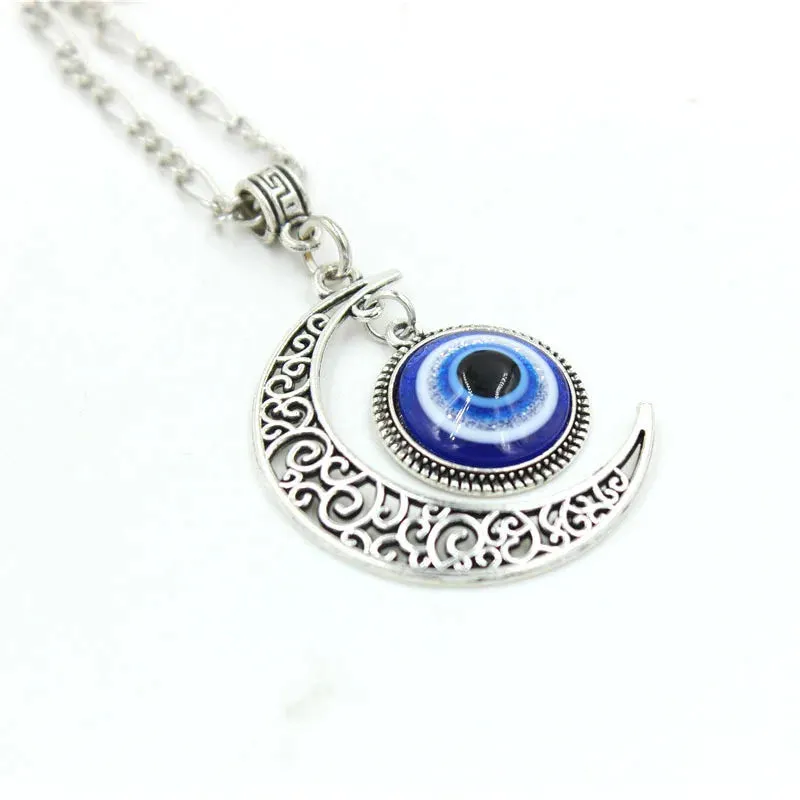Evil eye necklace with Moon