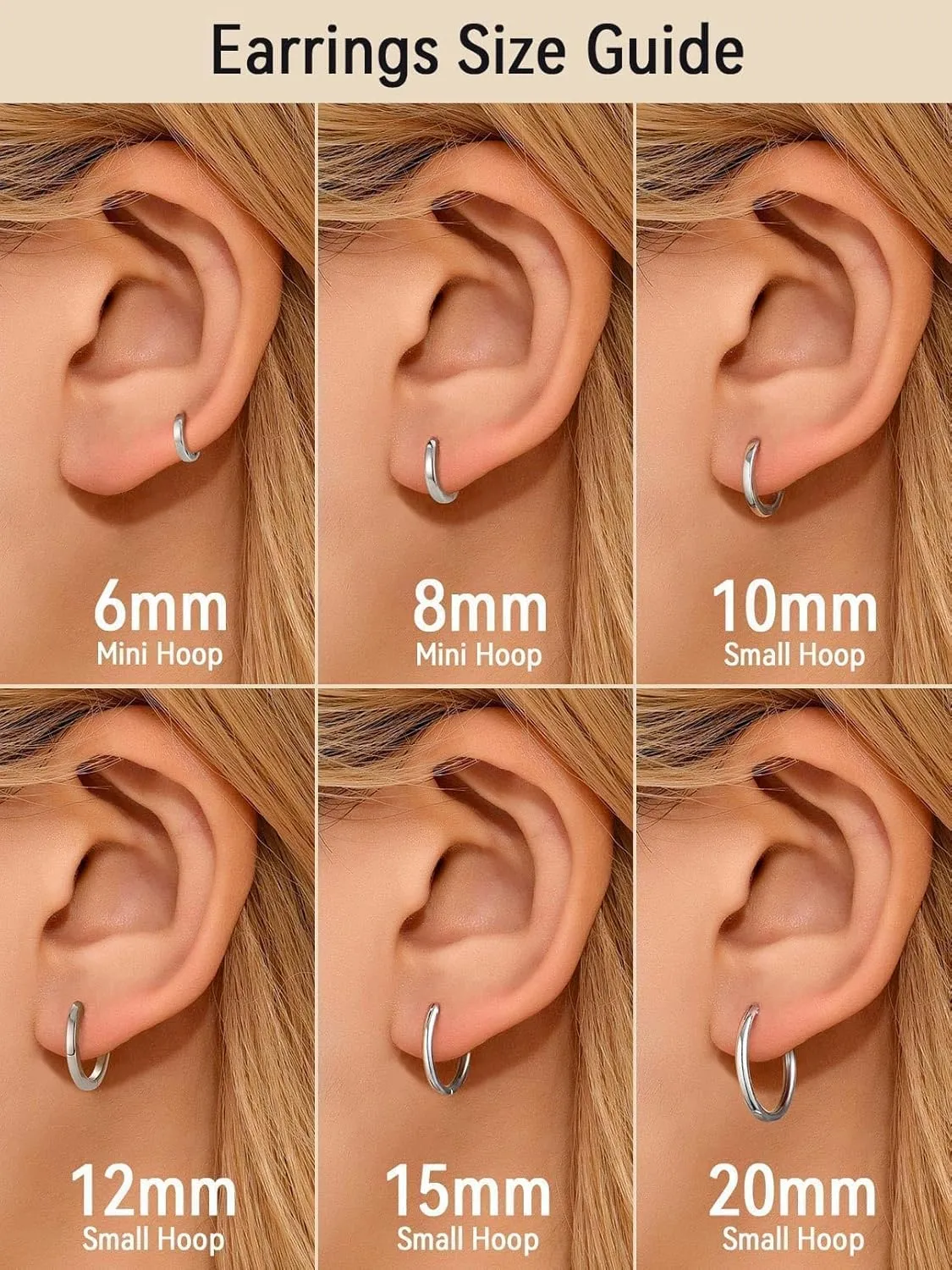 FaithHeart Sterling Silver Hoop Earrings for Women, Hypoallergenic Huggie Hoop Earrings Lightweight Small Cartilage Earrings Hoop Earring Dainty Everyday Earrings 6/8/10/12/14/15/16/18/20mm