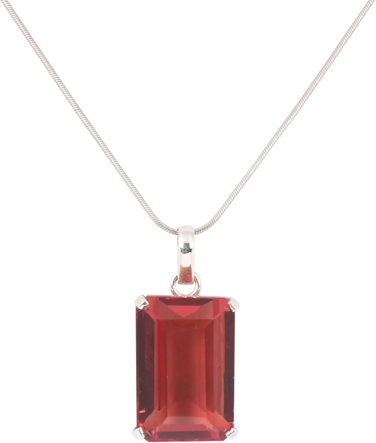 GEMHUB Loose Gemstones For Pendants 75.00 Carat Alexandrite Gemstone Pendant Without Chain Emerald Cut Sterling Silver Pendant Without Chain For Women