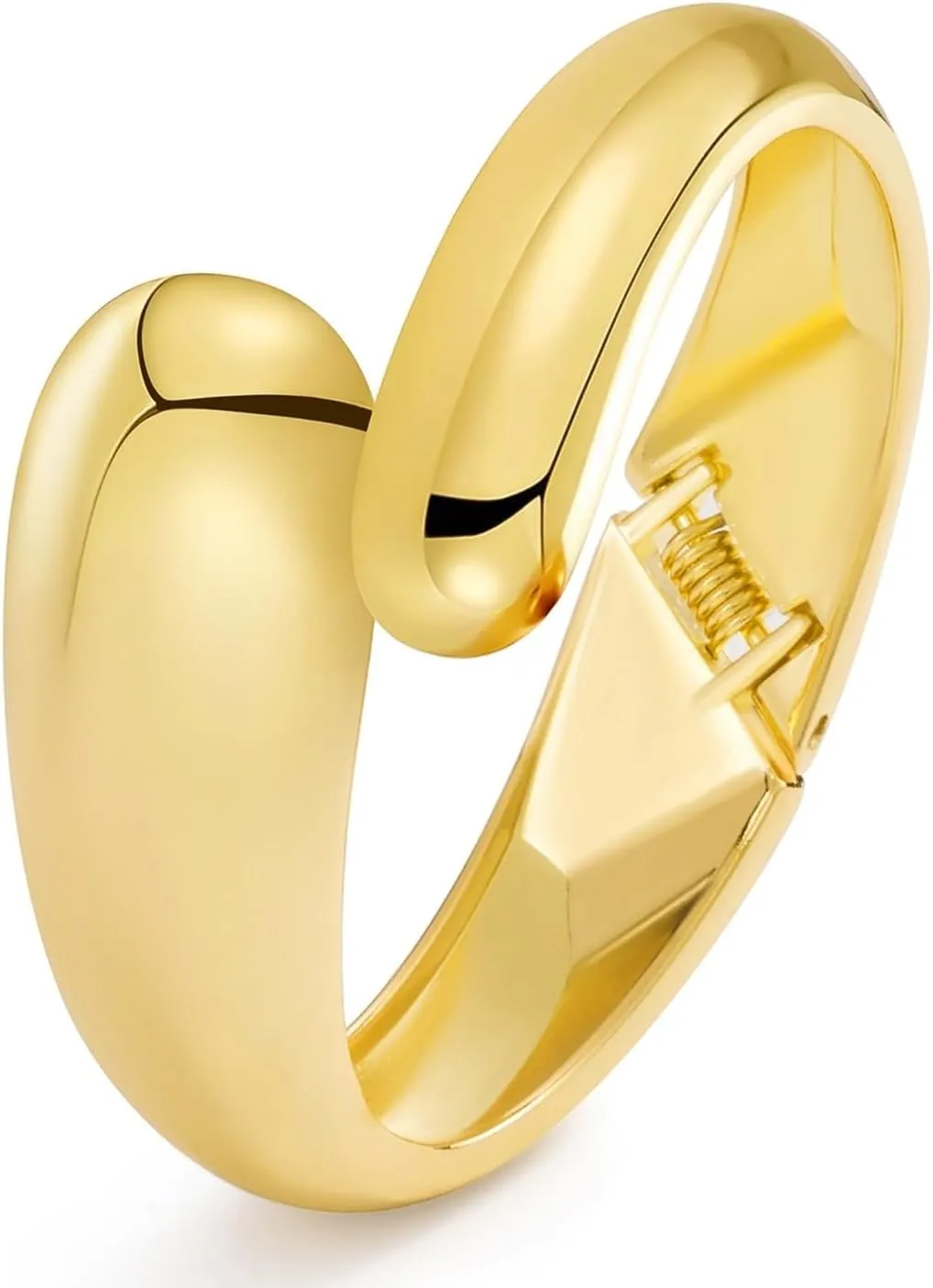 Gold Bangles Bracelets for Women, 14K Chunky Gold Waterdrop Spiral Oval Bangle Bracelets, Trendy Elegance Jewelry Gifts for Women