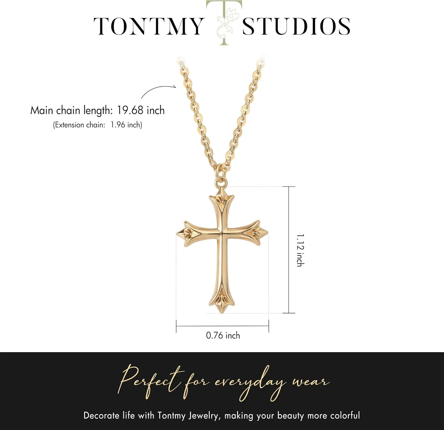 Gold Cross Necklaces for Women 14K Gold Plated Dainty Cubic Zirconia Cross Charm Pendant Necklace Cute Cross Faith Jewelry