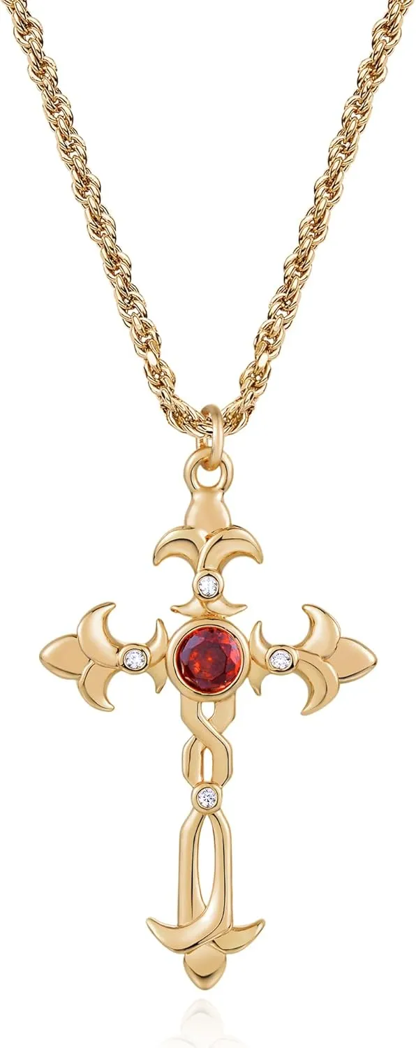Gold Cross Necklaces for Women 14K Gold Plated Dainty Cubic Zirconia Cross Charm Pendant Necklace Cute Cross Faith Jewelry
