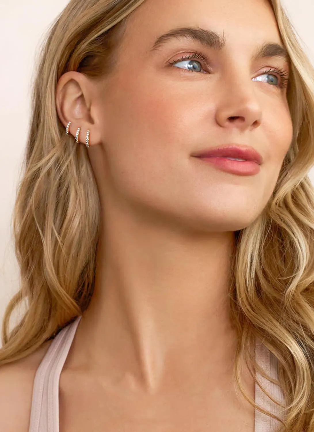 Gold Hoop Earrings for Women 925 Sterling Silver EarringsCartilage Endless Small Hoop Earrings Set 14K Gold Plated Huggie Earrings for Women Men Jewelry Gifts
