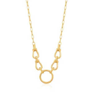 Gold Horseshoe Link Necklace