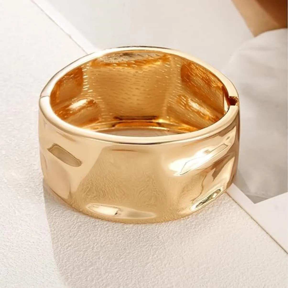 Gold/Silver Cuff Bangle Bracelets For Women Chunky Waterdrop Twisted Hinged Bangle Bracelets Minimalist Arm Cuff Bracelet Jewelry Gifts
