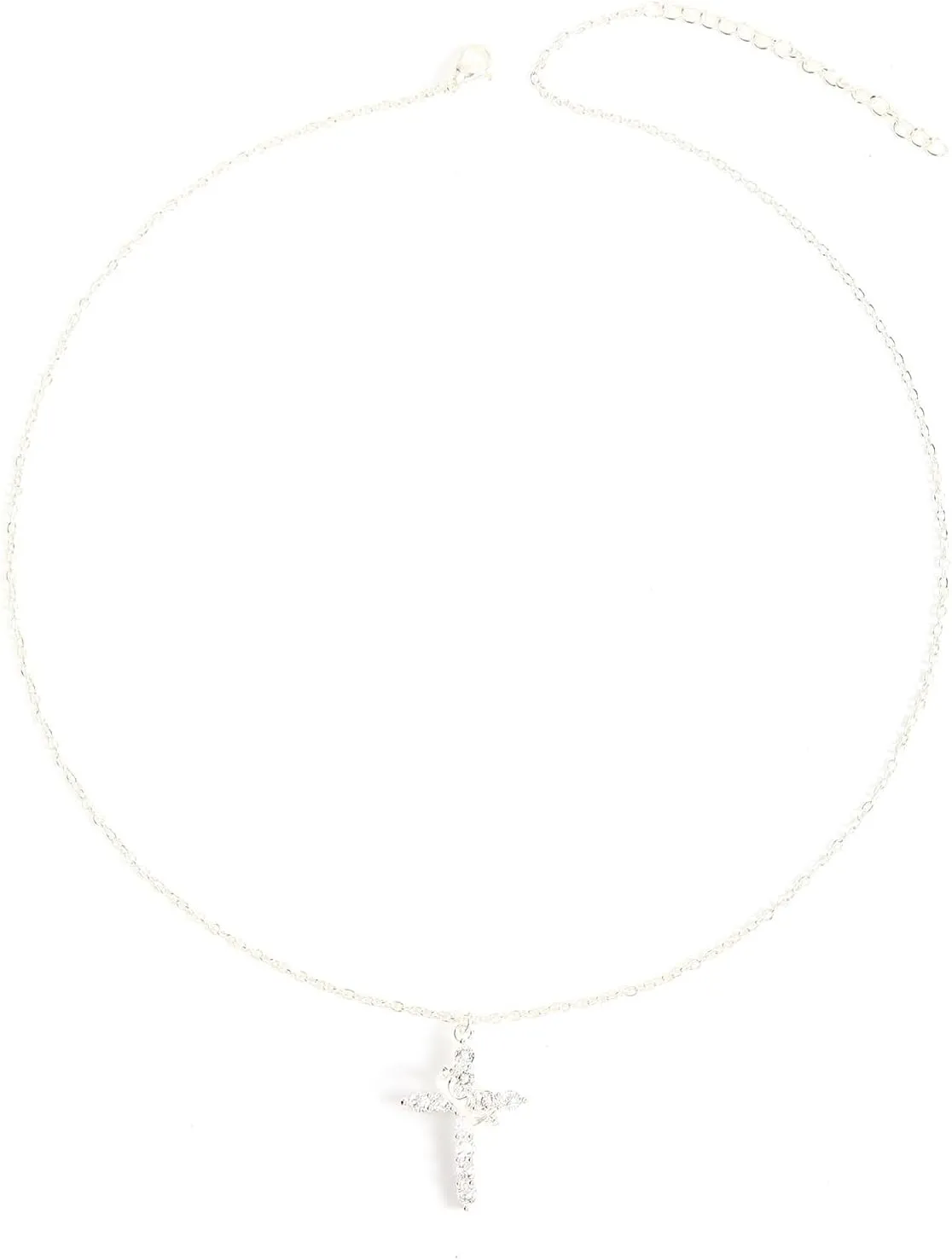 Gold/Silver/Rosegold Plated Cubic Zirconia Cross Necklace for Women,Cross Charm Necklace Waterproof Jewelry for Women