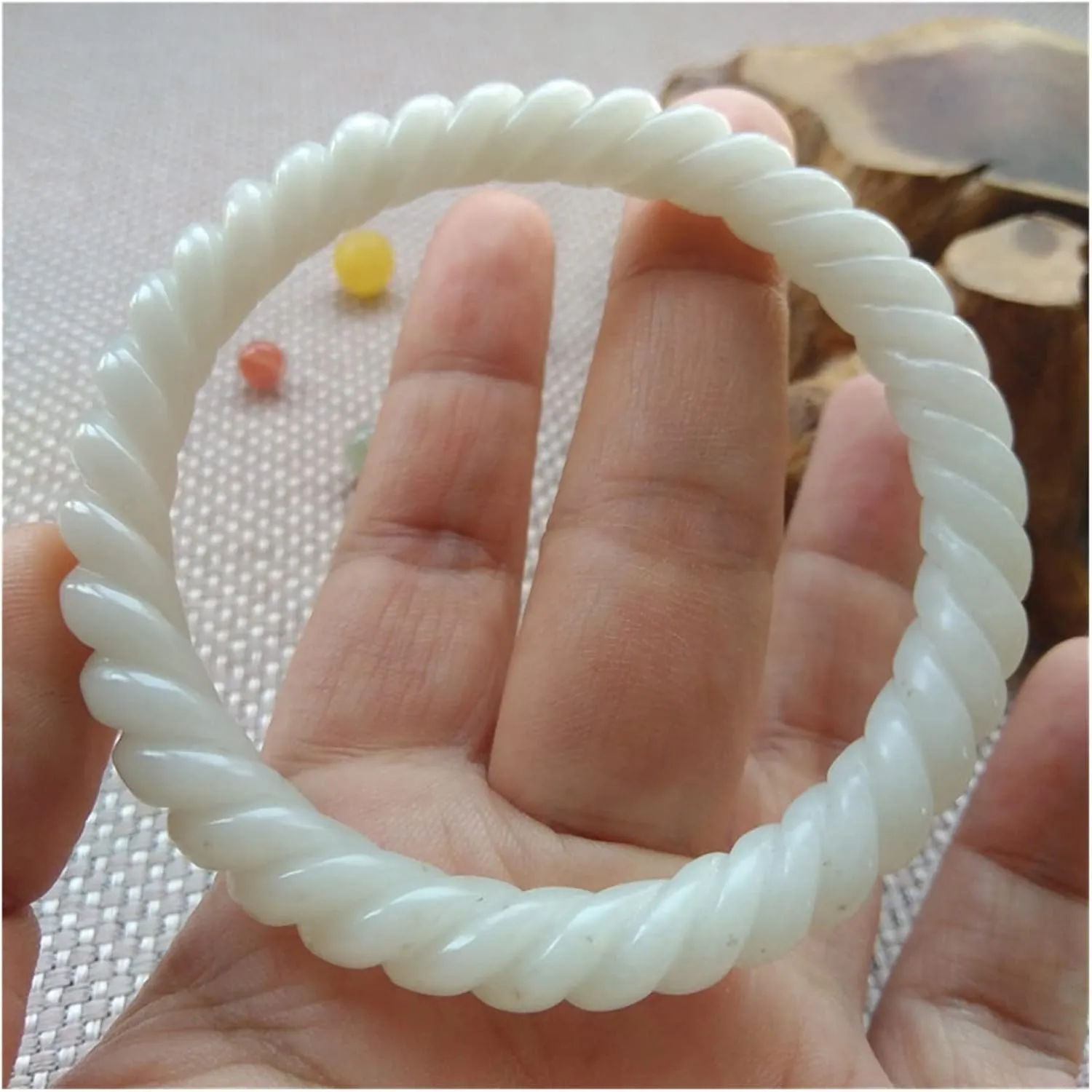Handcarved Bangle Bracelets Women Jade Bangles Jadeite Jade Jewelry Bangle Bracelet /1761 (Color : A, Size : 56-57mm)