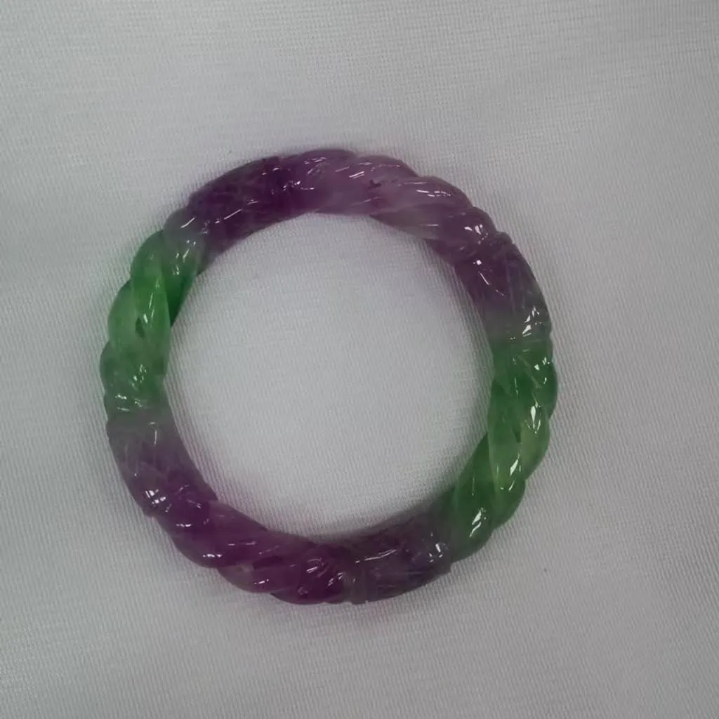 High Ice Bracelet Jade Bangles Hollow Carved Round Jade Bangle Jadeite Bracelets Jade Jewelry /1834 (Color : A, Size : 55-56mm)