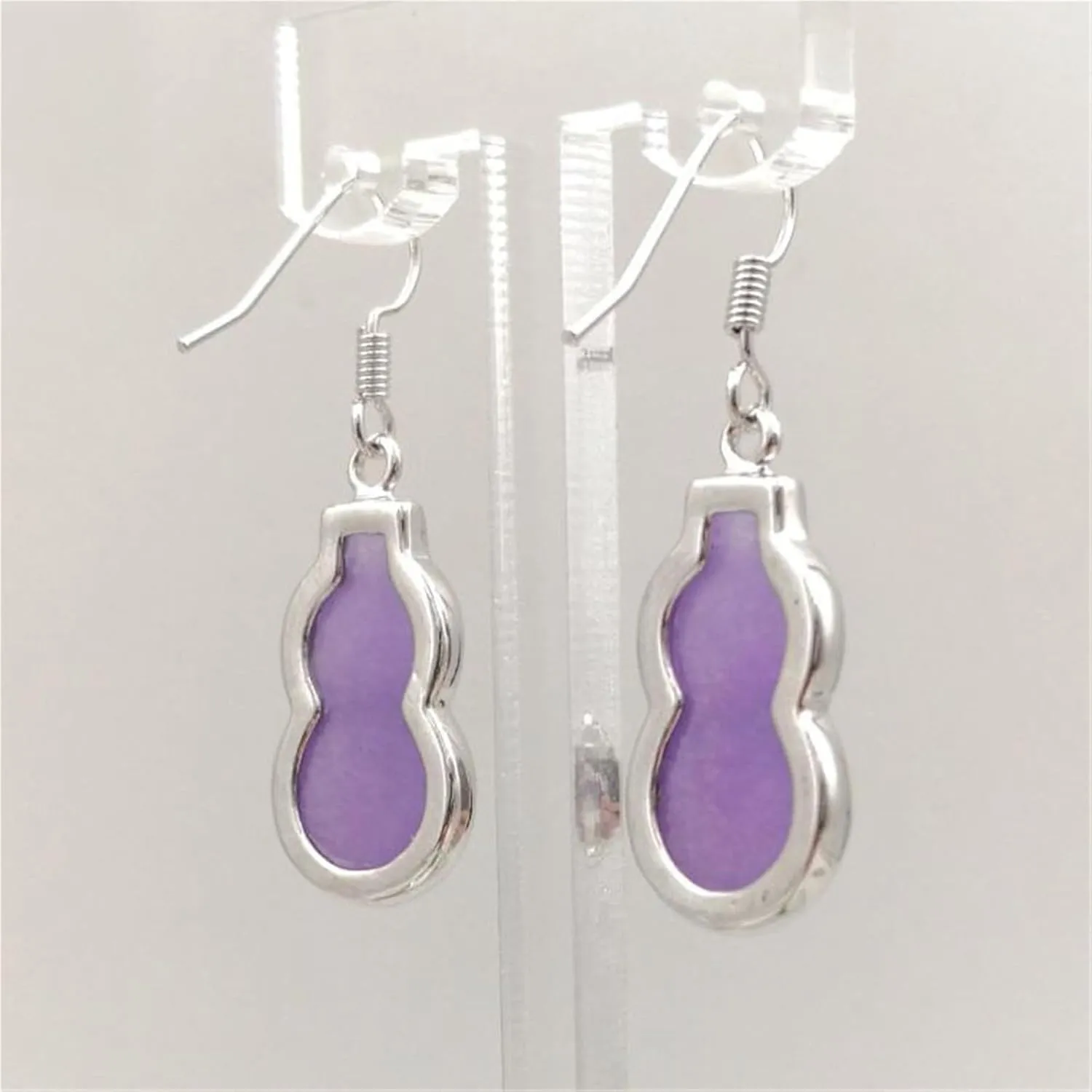 Jade Earrings for Women Dangle, Green Gourd Gold-Plated Handmade Dainty Earrings 