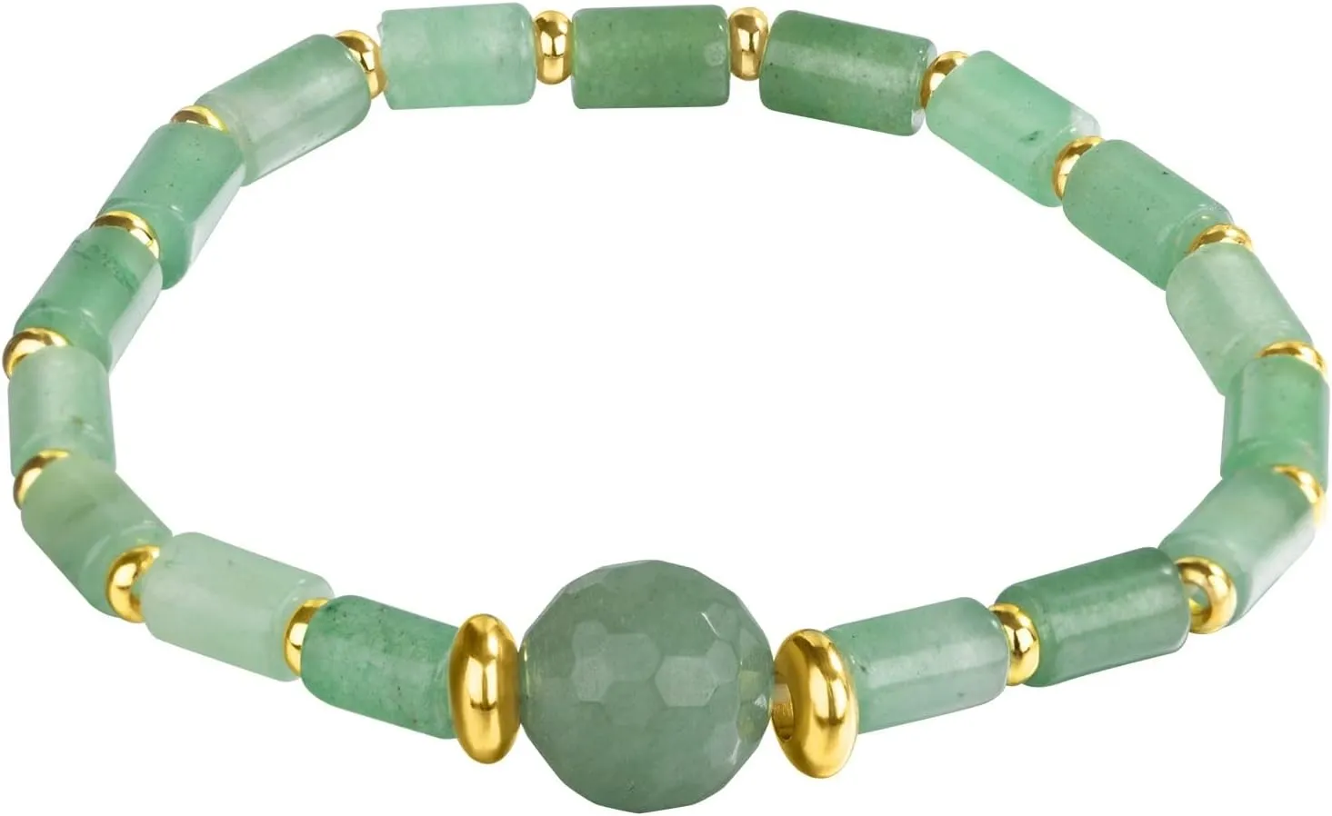 Jade Green Dainty Stretch Beaded Bracelet for Men Women Fashion Handmade Gemstone Jewelry Gifts