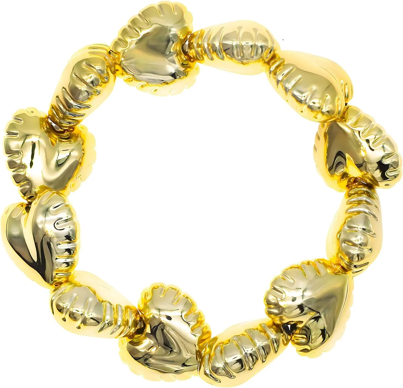 JNF Chunky Gold Plated Teardrop Bangle Bracelets for Women Thick Golden Waterdrop Wrist Bangle Cuff Wrap Bracelet Chunky Jewelry for Women