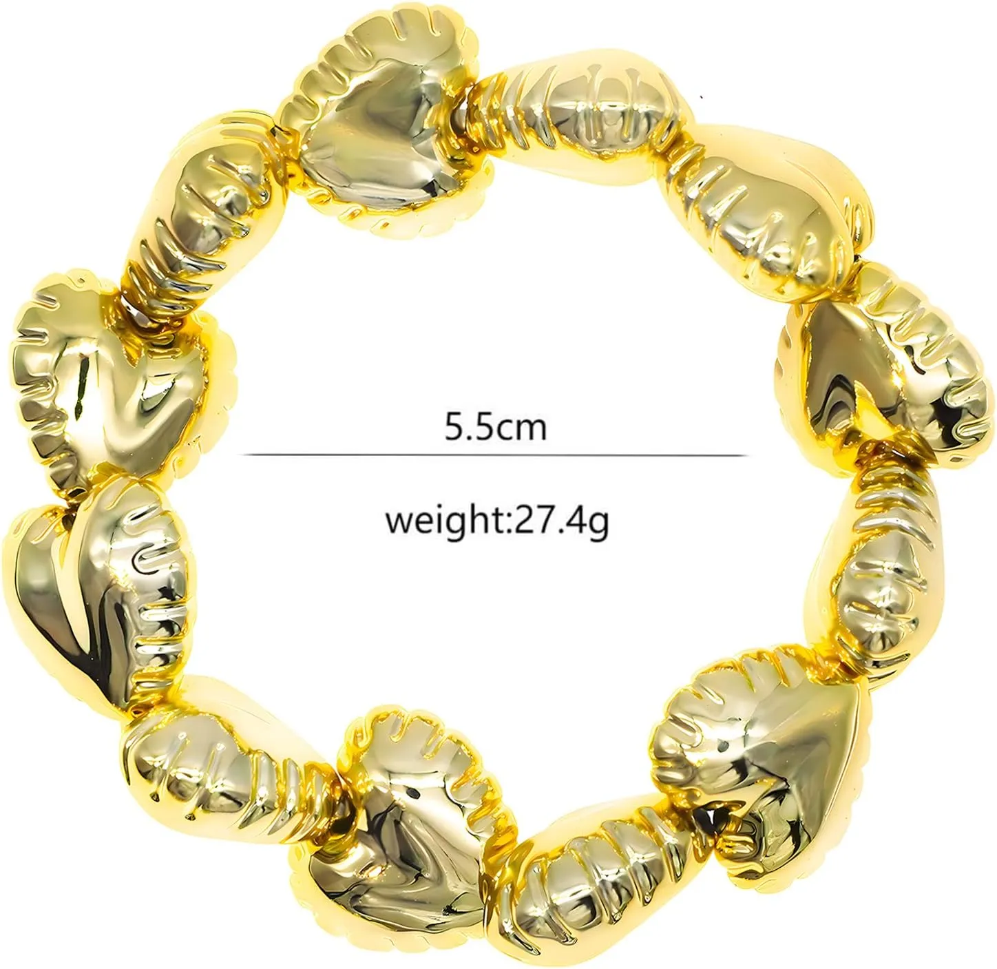 JNF Chunky Gold Plated Teardrop Bangle Bracelets for Women Thick Golden Waterdrop Wrist Bangle Cuff Wrap Bracelet Chunky Jewelry for Women