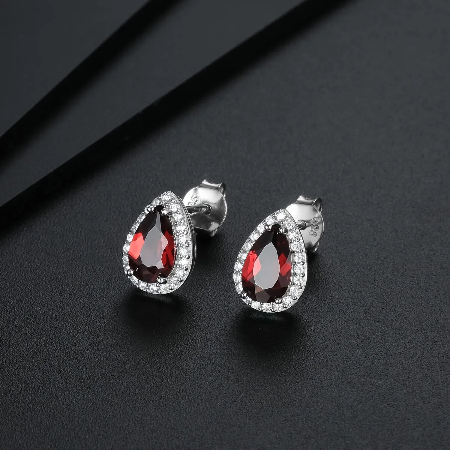 Jupiter Natural Gemstone Silver Earrings - 925 Sterling Silver Genuine Gemstone Women Stud Earrings, Natural Birthstone Cubic Zirconia Stud Earrings Jewelry Gifts for Valentine's Day, Mother's Day, Birthday Jewelry Gifts