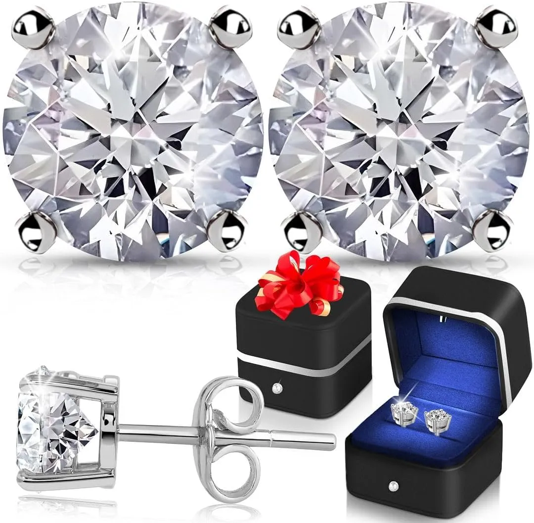 Lab Created Diamond Earrings Studs for Women in 925 Sterling Silver Anniversary Jewelry Wedding Birthday Gifts for Her -0.5 Carat