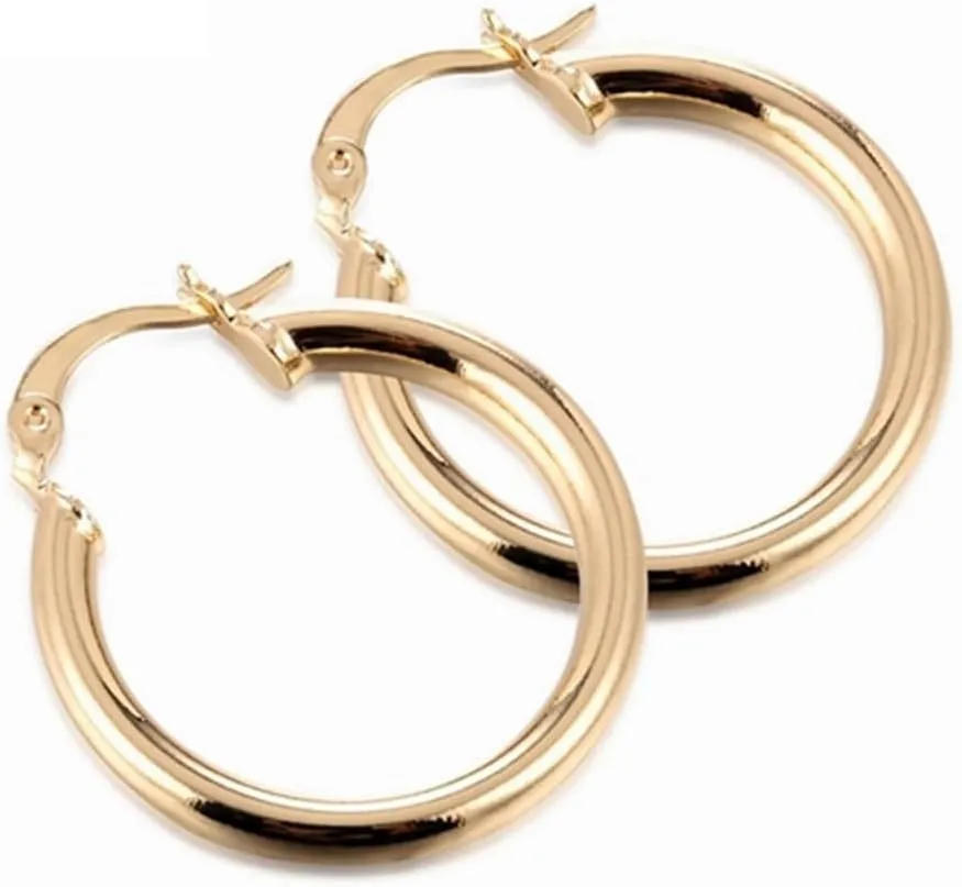 LANG XUAN 18K Gold Plated Hoop Earrings for women Trendy Twisted Huggie Hoops Earrings Lightweight Large Chunky Earrings 925 Sterling Silver Boho Jewelry for Teen Gift
