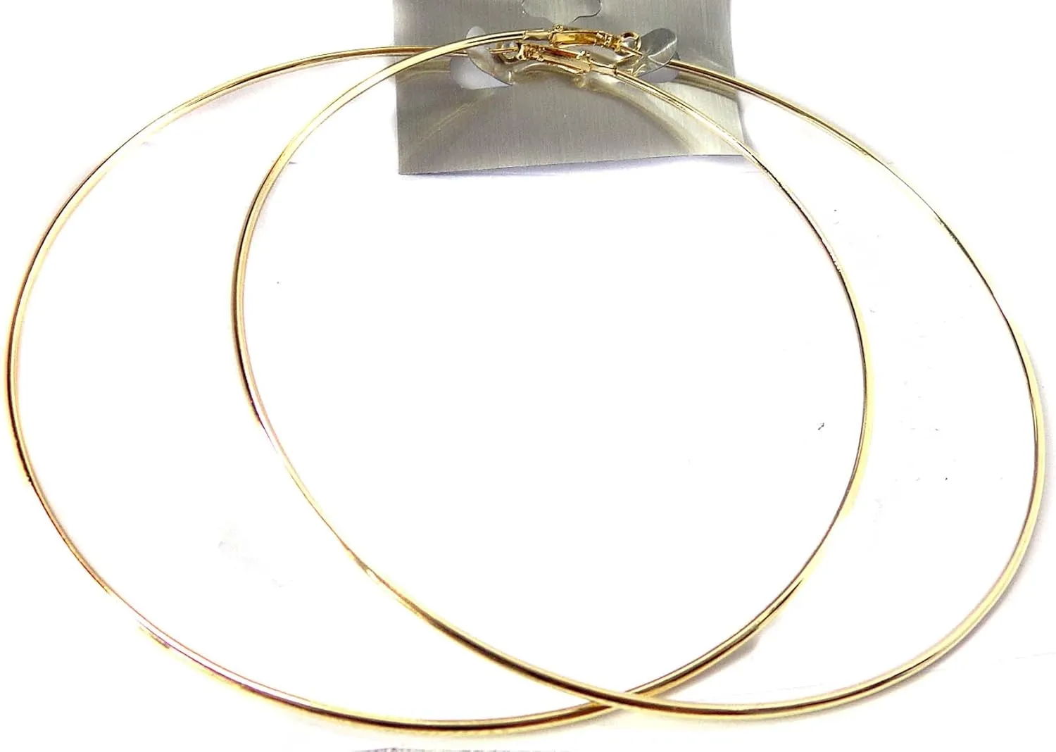 Large Hoop Earrings 4.5 Inch Hoop Earrings Gold Tone Hoop Earrings Simple Thin Hoops