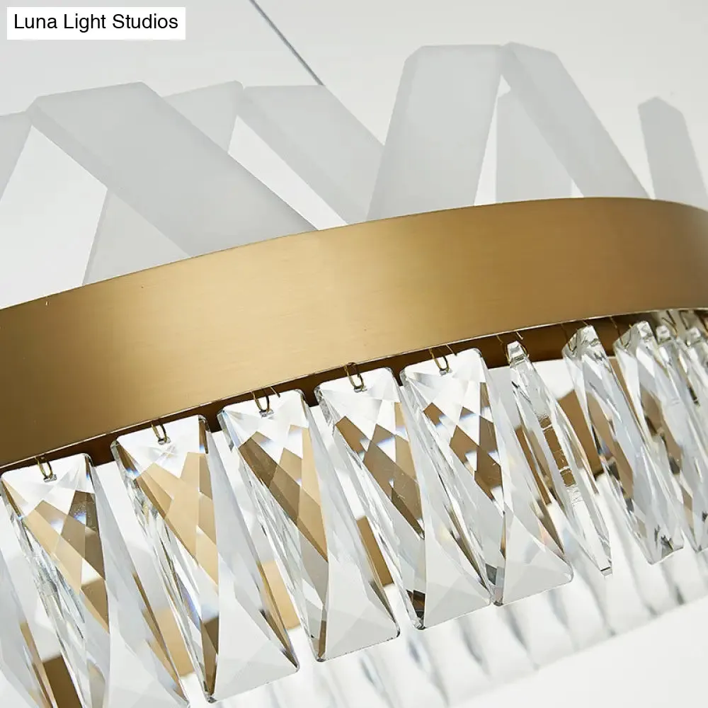 LED Circle Living Room Chandelier Pendant Light Fixture in Gold/Black