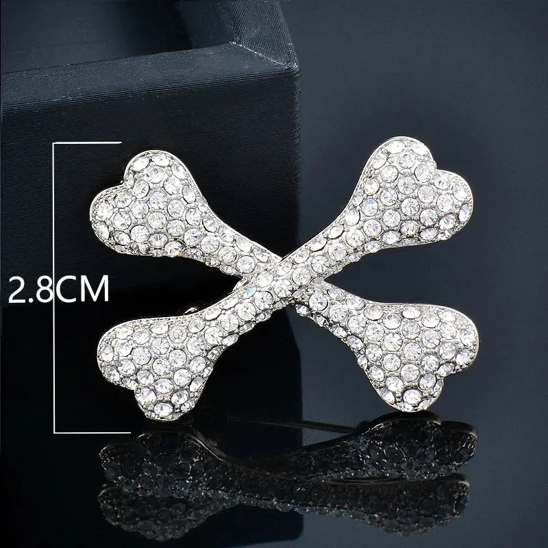 lovely cute crystal dog animal brooches women pin party wedding accessories