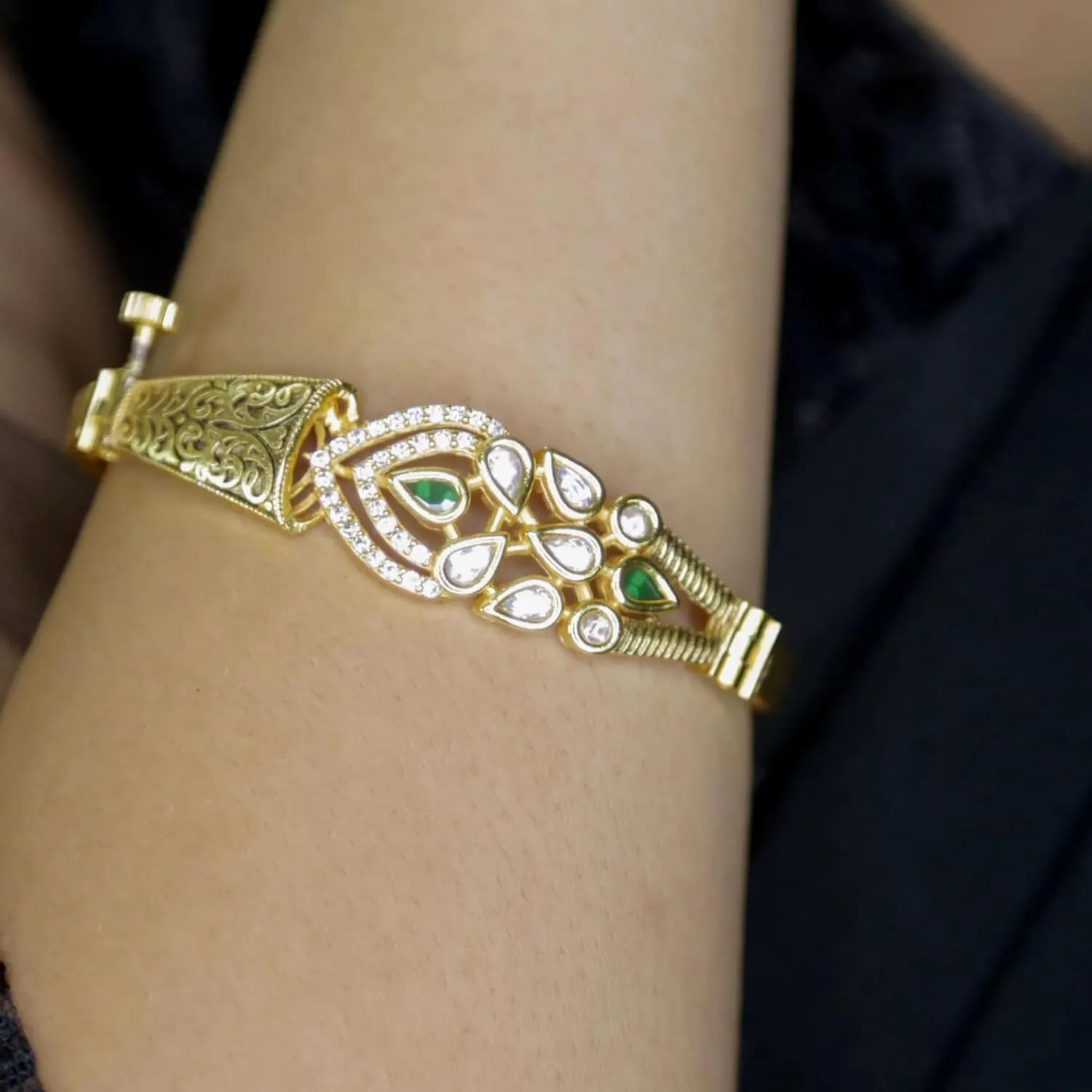 LOVENSPIRE Gold Plated Bangle Bracelets Kada for Women Indian Bangle Bracelet Jewelry Kangan for Mothers Day Valentines Anniversary Birthday Gifts for Her Mom Wife Girlfriend