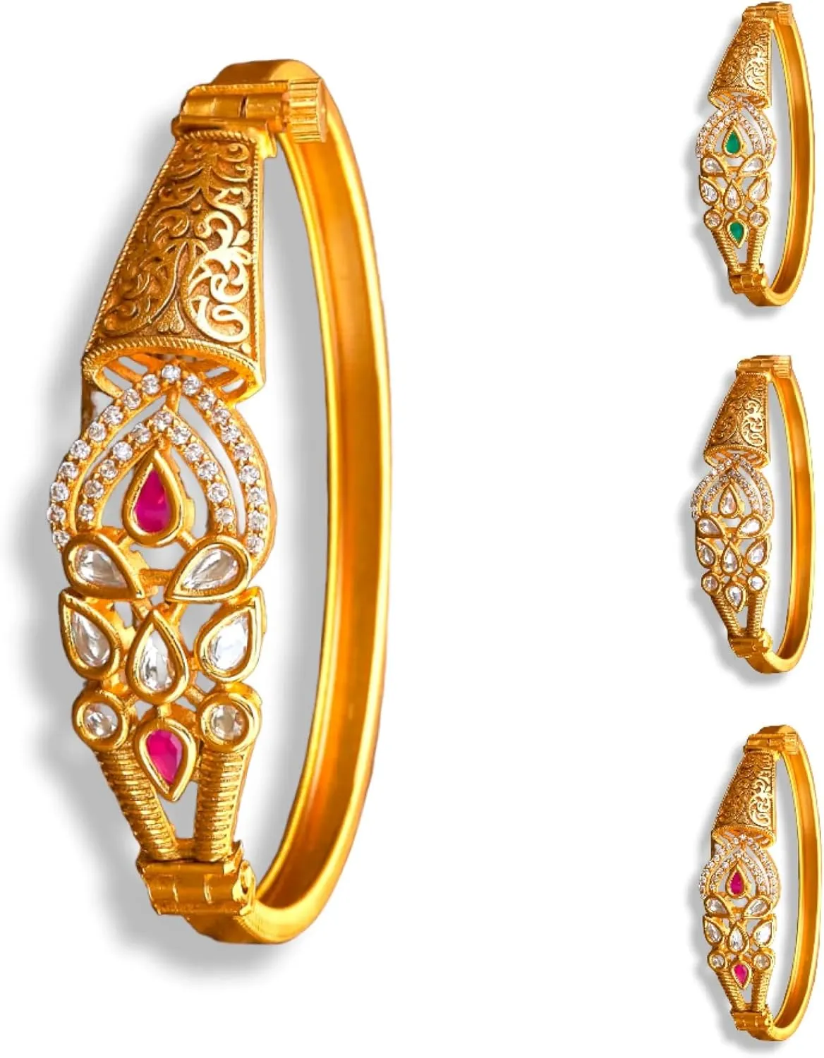 LOVENSPIRE Gold Plated Bangle Bracelets Kada for Women Indian Bangle Bracelet Jewelry Kangan for Mothers Day Valentines Anniversary Birthday Gifts for Her Mom Wife Girlfriend