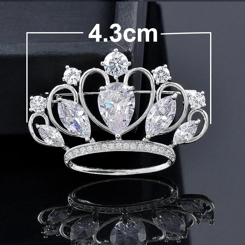 Luxurious Bowknot Owl Sailboat Crown Leaves Pearl Women's brooch