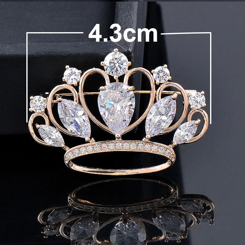 Luxurious Bowknot Owl Sailboat Crown Leaves Pearl Women's brooch