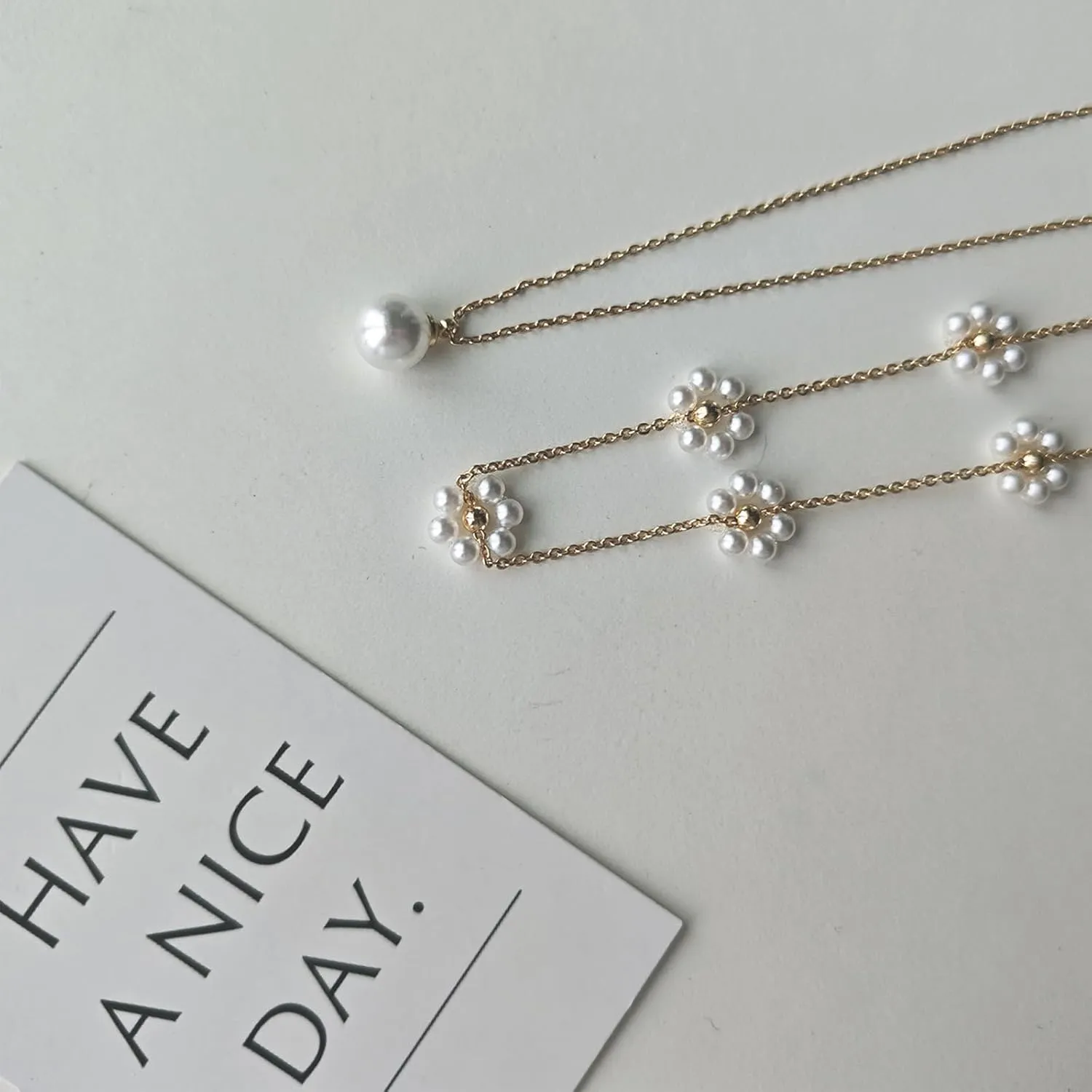 Luxval Pearl Necklaces Choker for Women,Cream White Pearl Jewelry, 14K Gold Plated Handmade Dainty Toggle Clasp Necklace for Women Jewelry Gifts