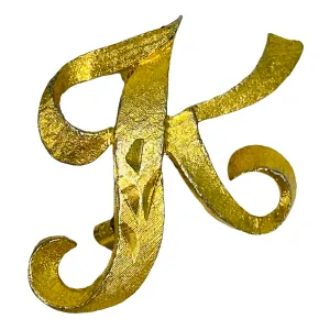 Mamselle Gold Plated Vintage Initial Letter K Brooch Pin