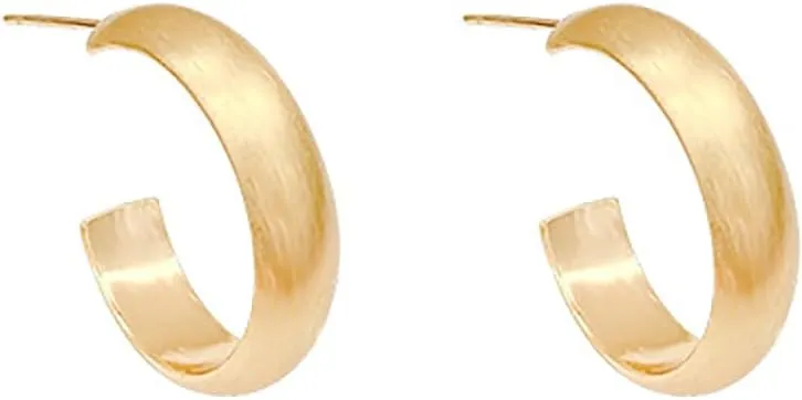Metal Circle Earrings Minimalist Retro C Shape Fashion Earrings Gold Hoop Earrings for Women Jewelry Gifts