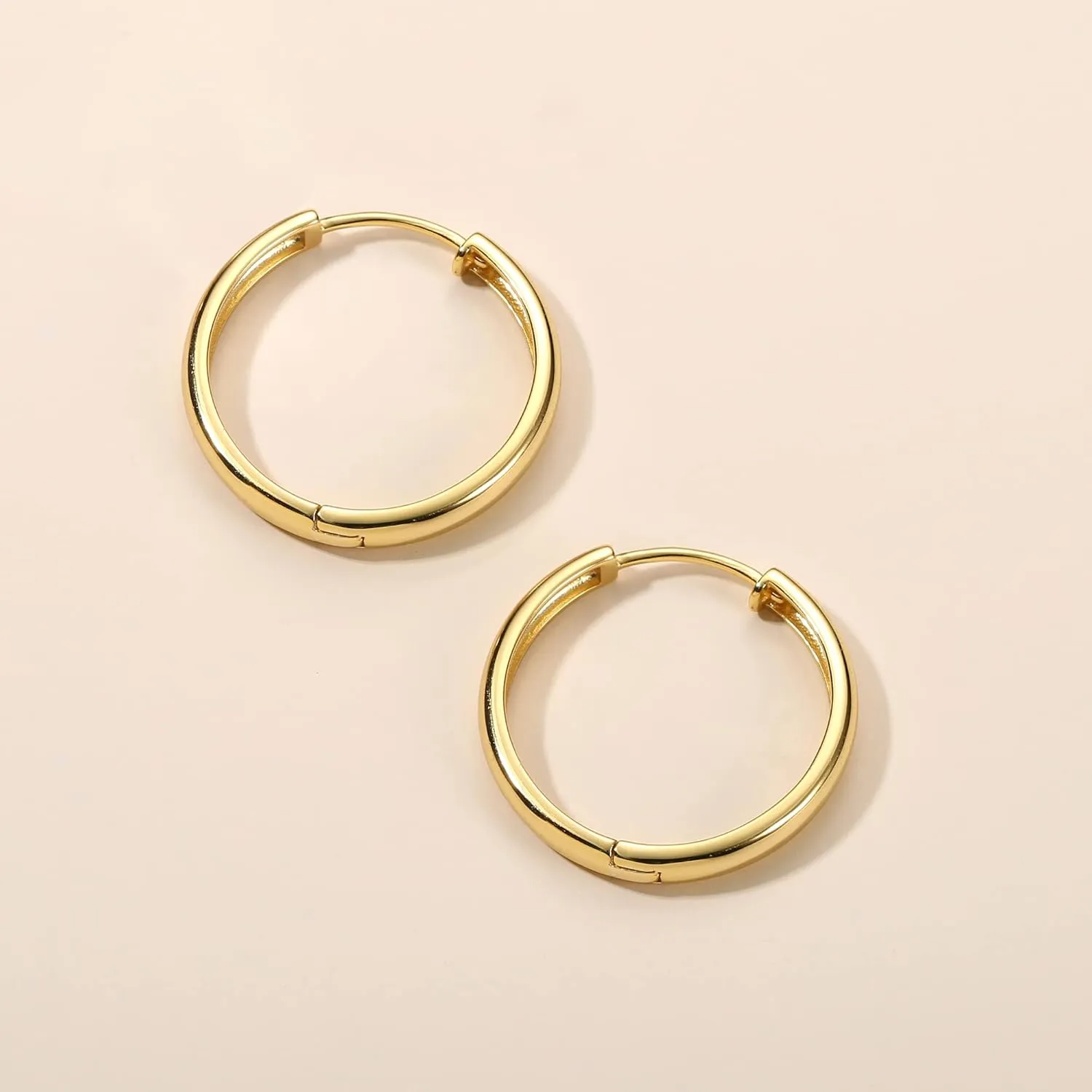 Milacolato Gold Hoop Earrings for Women Small Huggie Hoop Earrings | 14K Gold Plated Sterling Silver Hoop Earrings | Cartilage Hoop Earrings | 12/18/25mm