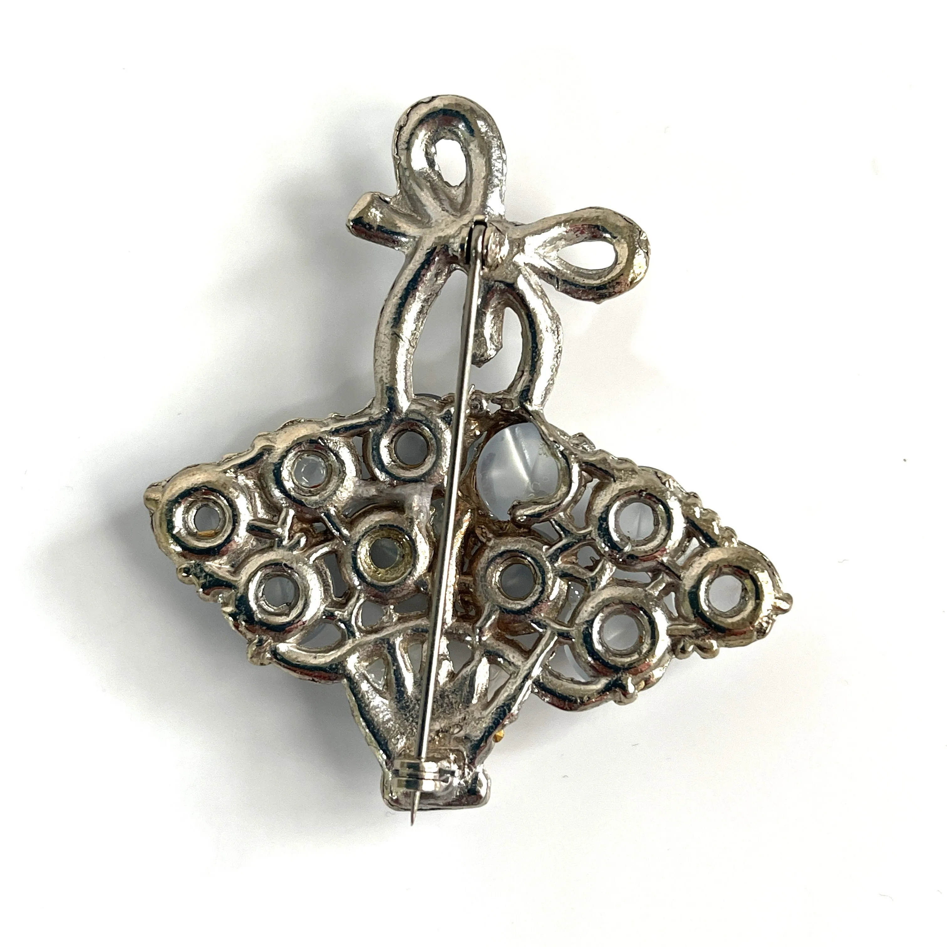 Moonglow Flower Basket Vintage 40's Brooch