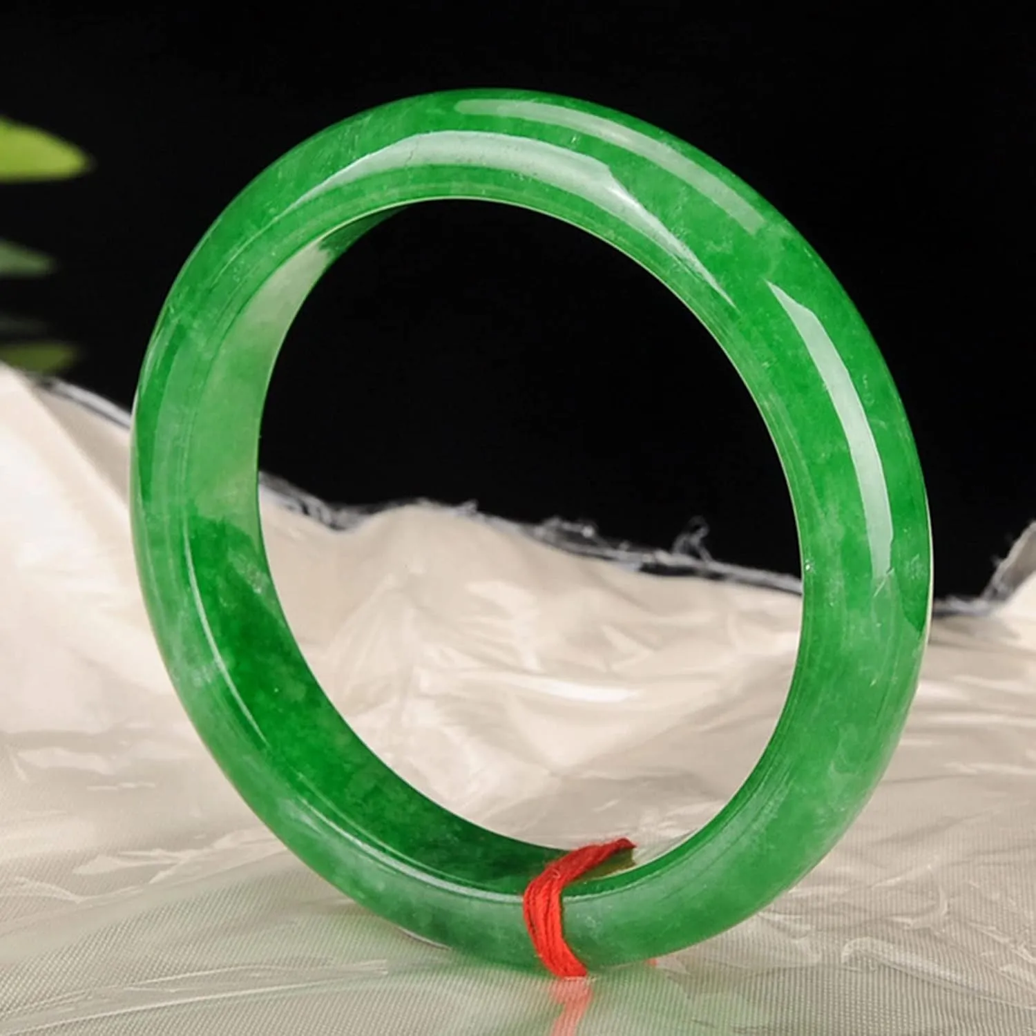 Natural Burmese Jade Bangle Bracelet for Women Genuine Green Jadeite Jewelry Gift for Grandma with Certificate (Size : 62mm)