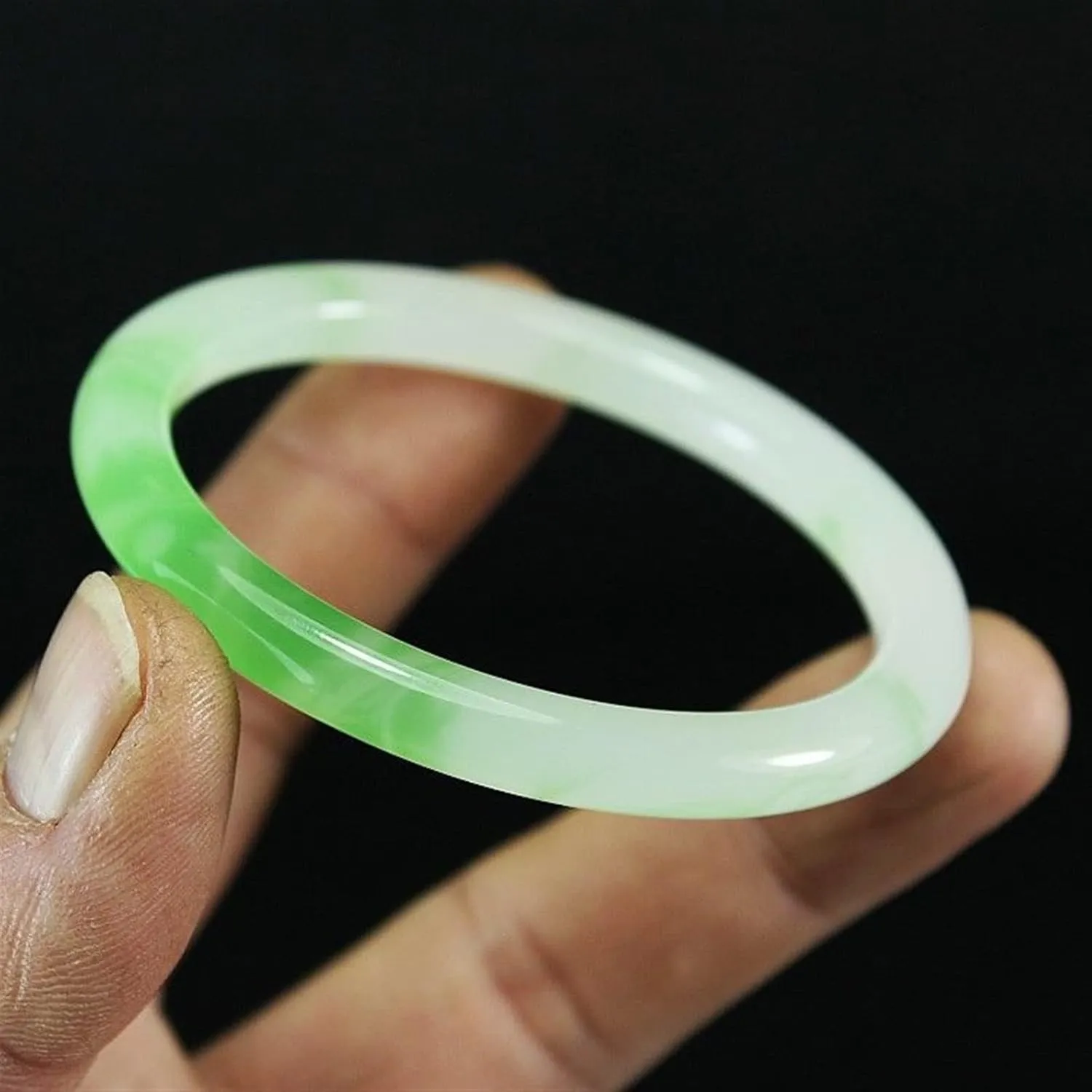 Natural Jade Bangle Women Gifts Men Jewelry Jadeite Bangles Certified Jades Stone Bracelets Accessories Jewellery (Gem Color : 56mm)