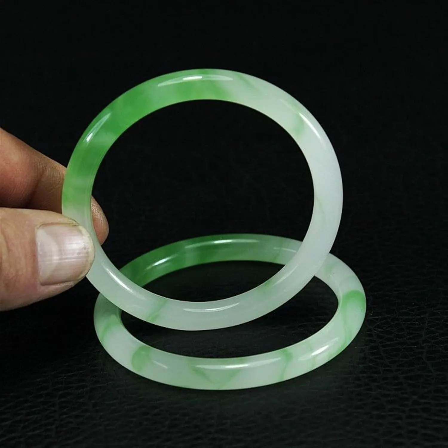Natural Jade Bangle Women Gifts Men Jewelry Jadeite Bangles Certified Jades Stone Bracelets Accessories Jewellery (Gem Color : 56mm)