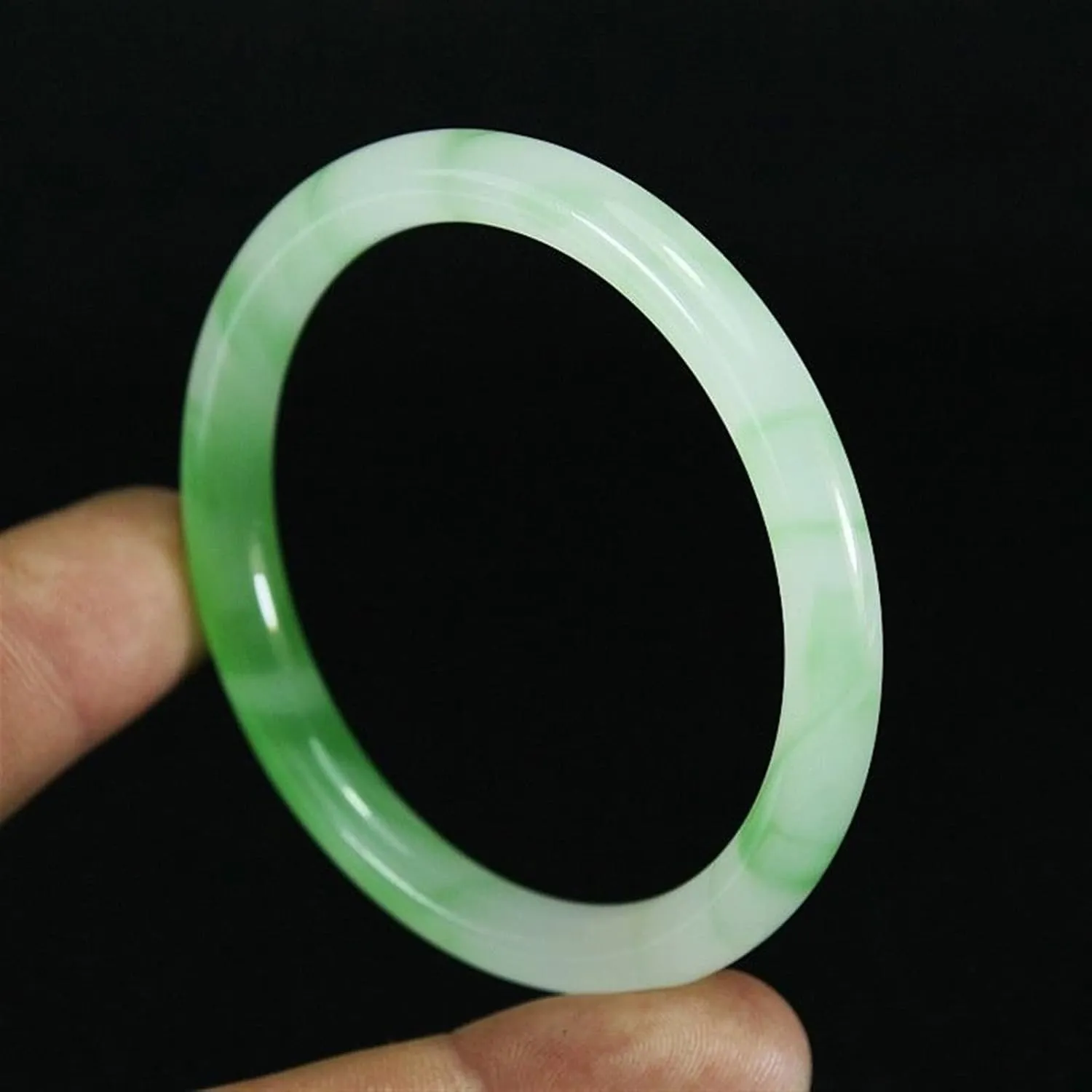 Natural Jade Bangle Women Gifts Men Jewelry Jadeite Bangles Certified Jades Stone Bracelets Accessories Jewellery (Gem Color : 56mm)