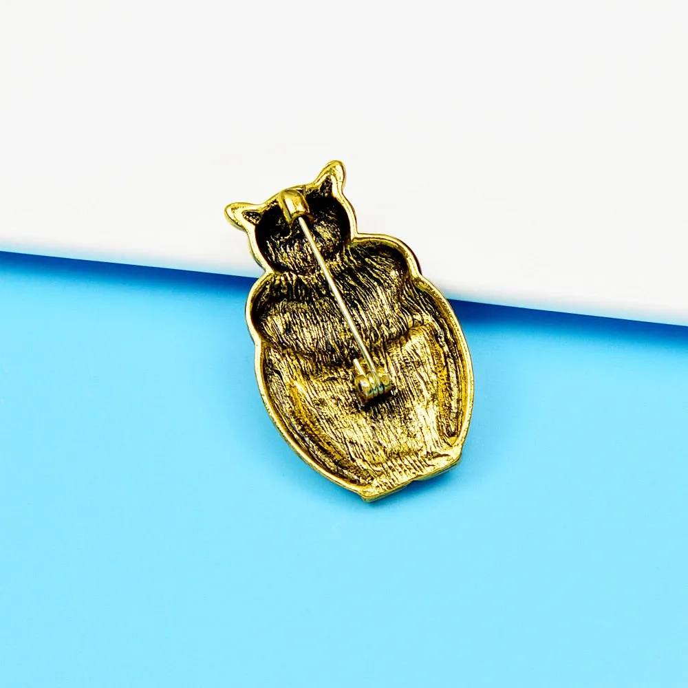 New Arrival Hold Red Heart Cat Brooch Fashion Animal Pin Men And Women