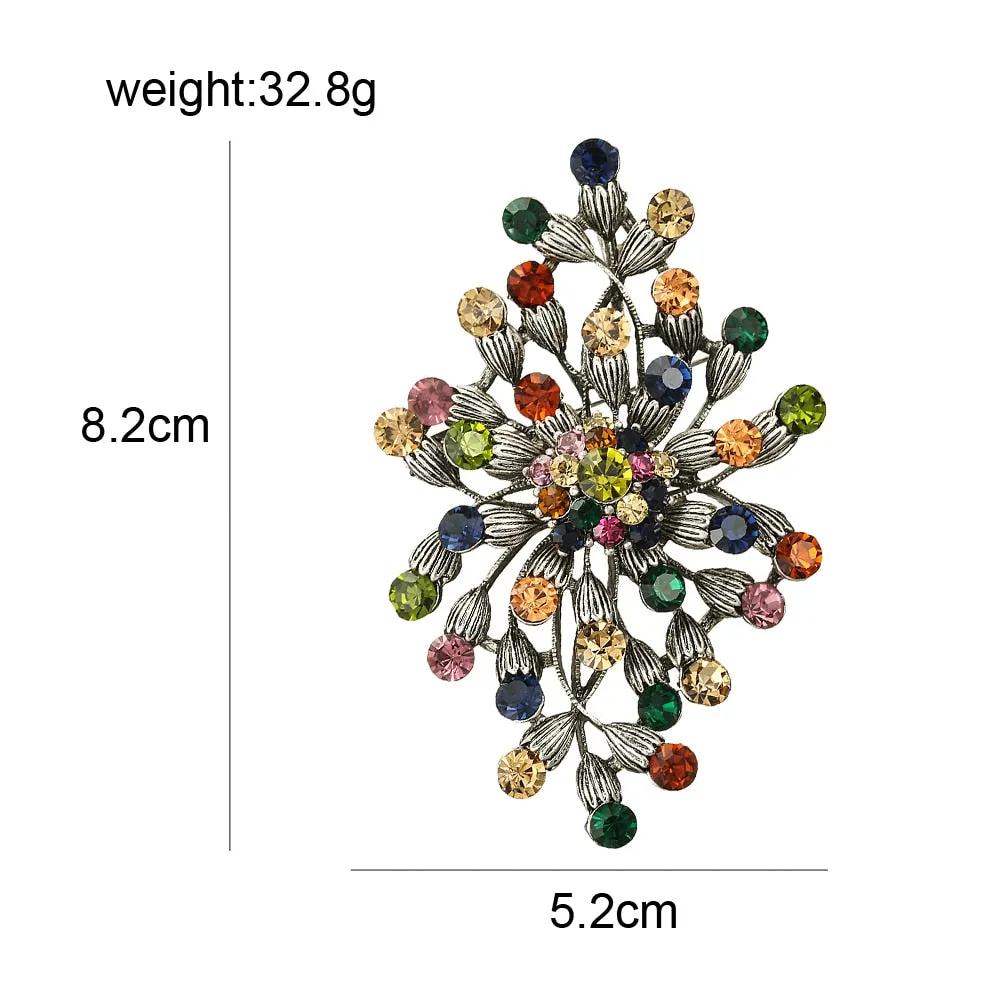 New Arrival Rhinestone Large Flower Brooches for Women