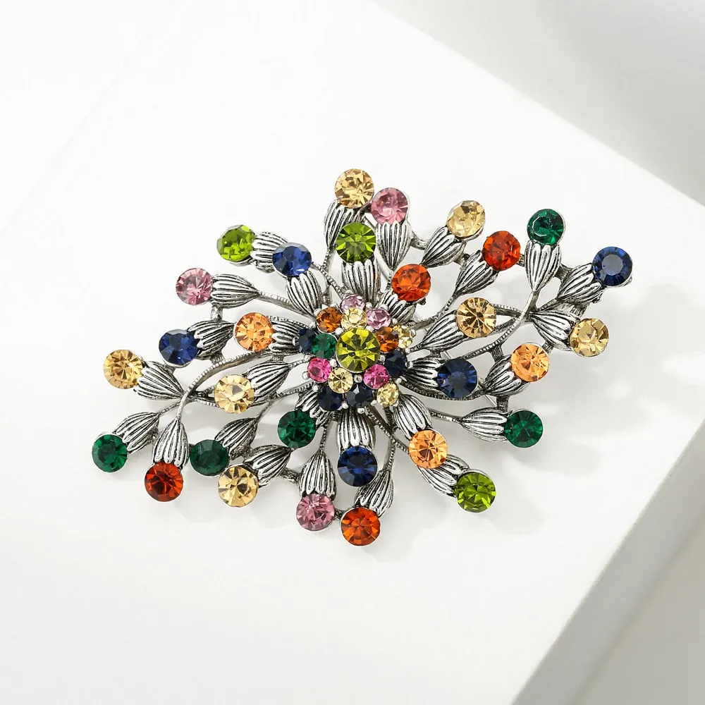 New Arrival Rhinestone Large Flower Brooches for Women