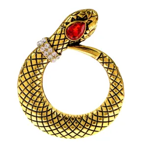 New Red Rhinestone Eye Snake Brooch Lapel Pins For Women And Men
