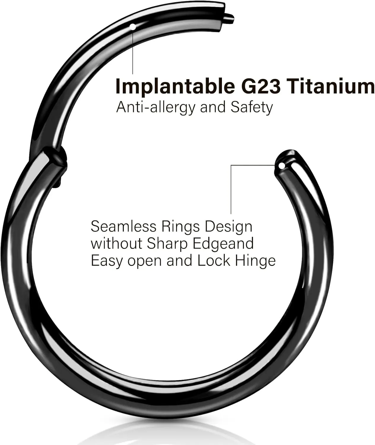 ONESING 16G/18G Double Septum Rings G23 Titanium Cartilage Hoop Earrings Helix Hoop Earring Stacked Conch Hoop Surgical Steel Piercing Jewelry Nose Rings Hoops for Women Men