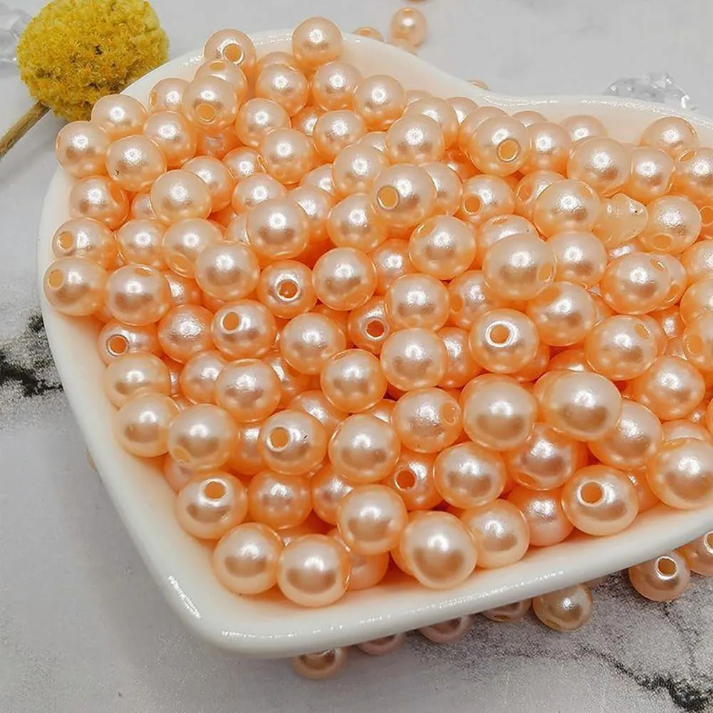 Orange 6mm Imitation Pearl Rings, Earrings, Necklaces, Bracelets, Beautiful Jewelry Holiday Decorations Suitable for Weddings, Birthdays, Valentines and Special Occasions(100 Pcs)