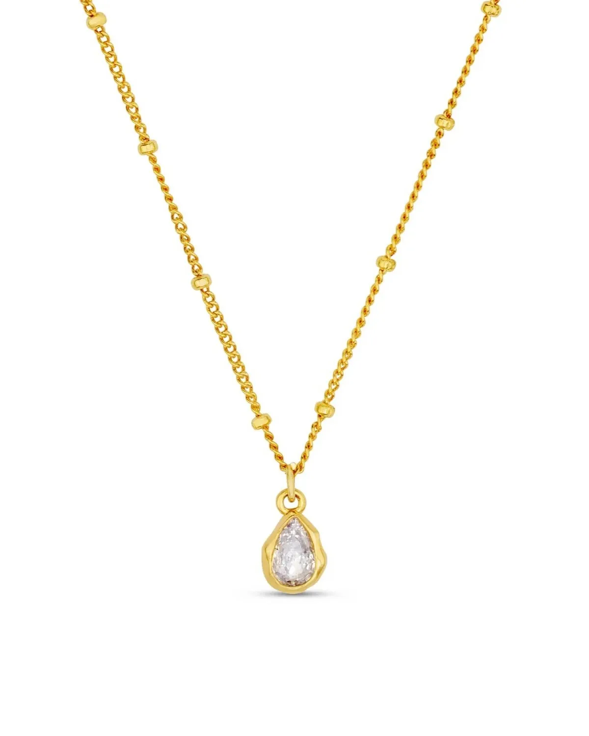 ORELIA - Organic Crystal Teardrop Necklace