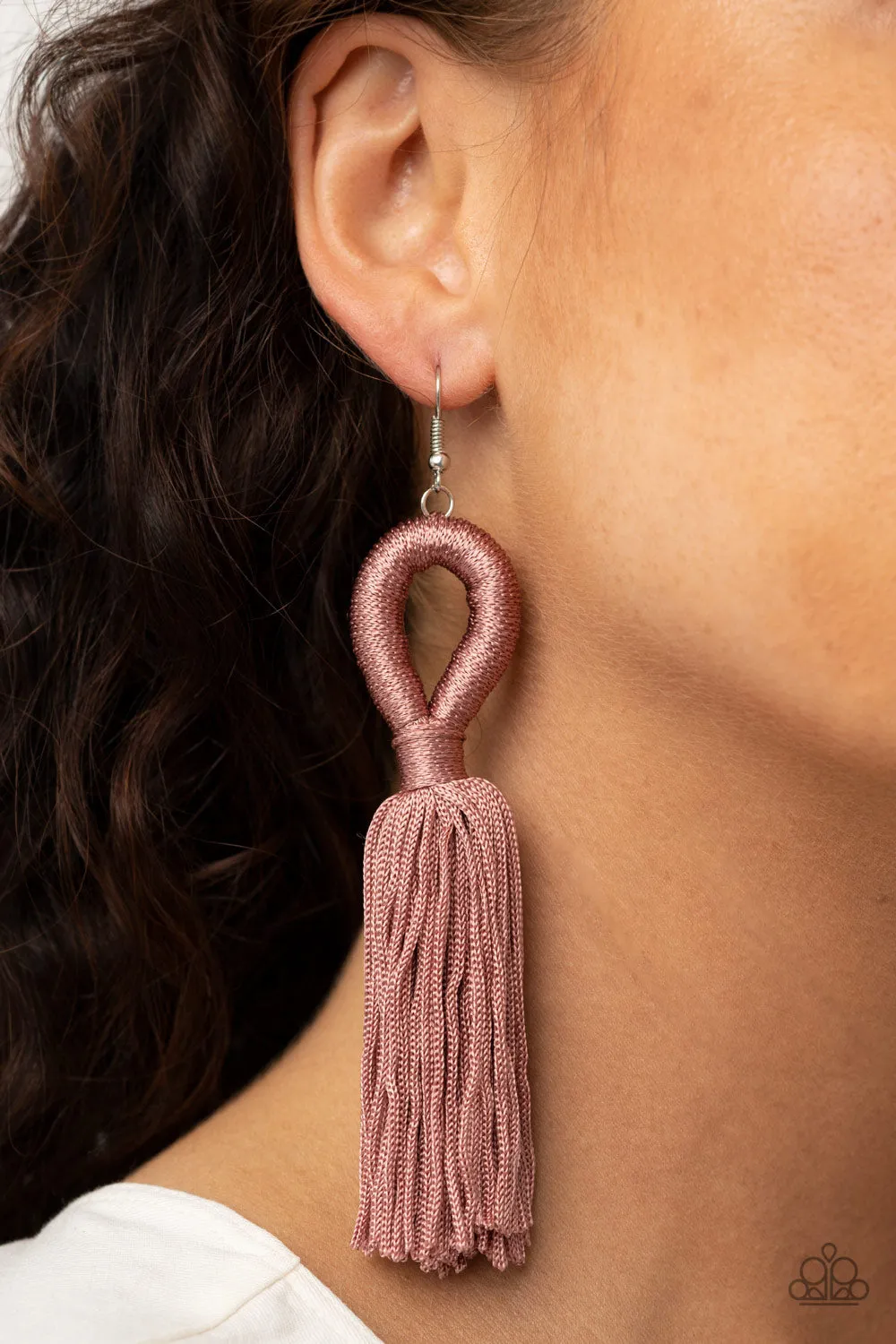 Paparazzi Tassels and Tiaras - Pink Earrings