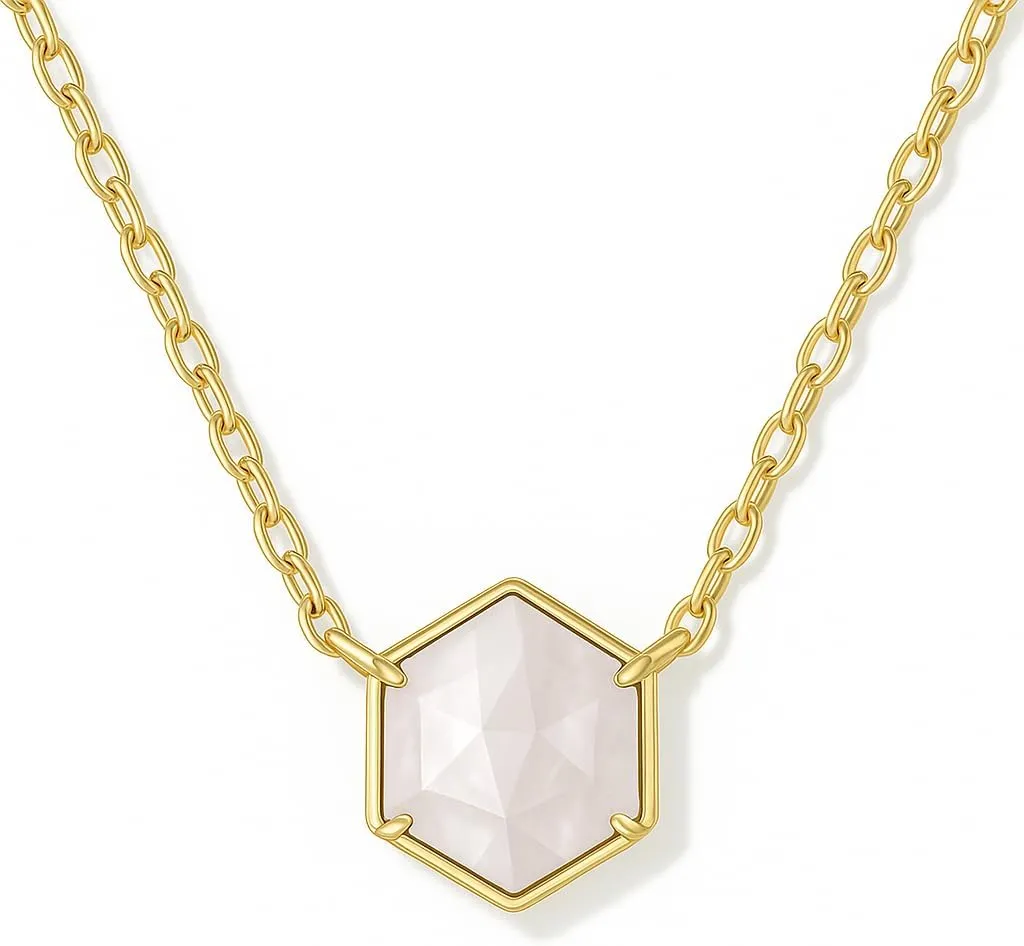 PAVOI 14K Gold Plated Gemstone Pendant Necklace | Dainty Chain Necklaces for Women | Amethyst, Onyx, Green Fluorite, Labradorite, Pearl, Rose Quartz, Agate, Sodalite, Turquoise Gemstone Pendants
