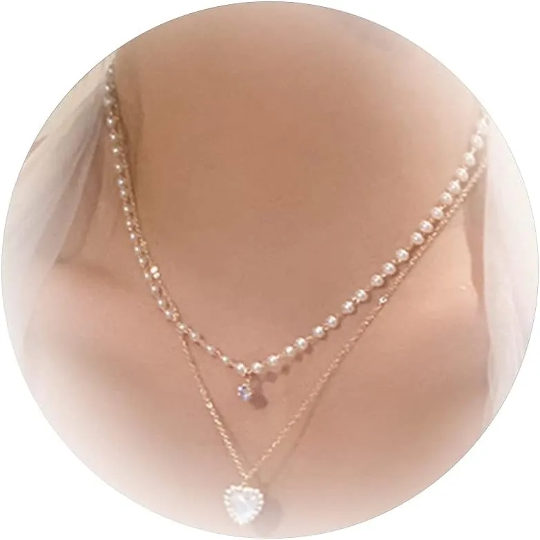 Pearl Choker Necklaces for Women Gold Pearl Chain Necklace Layered Pearl Necklace Delicate Handmade Pearl Necklace Jewelry Gifts