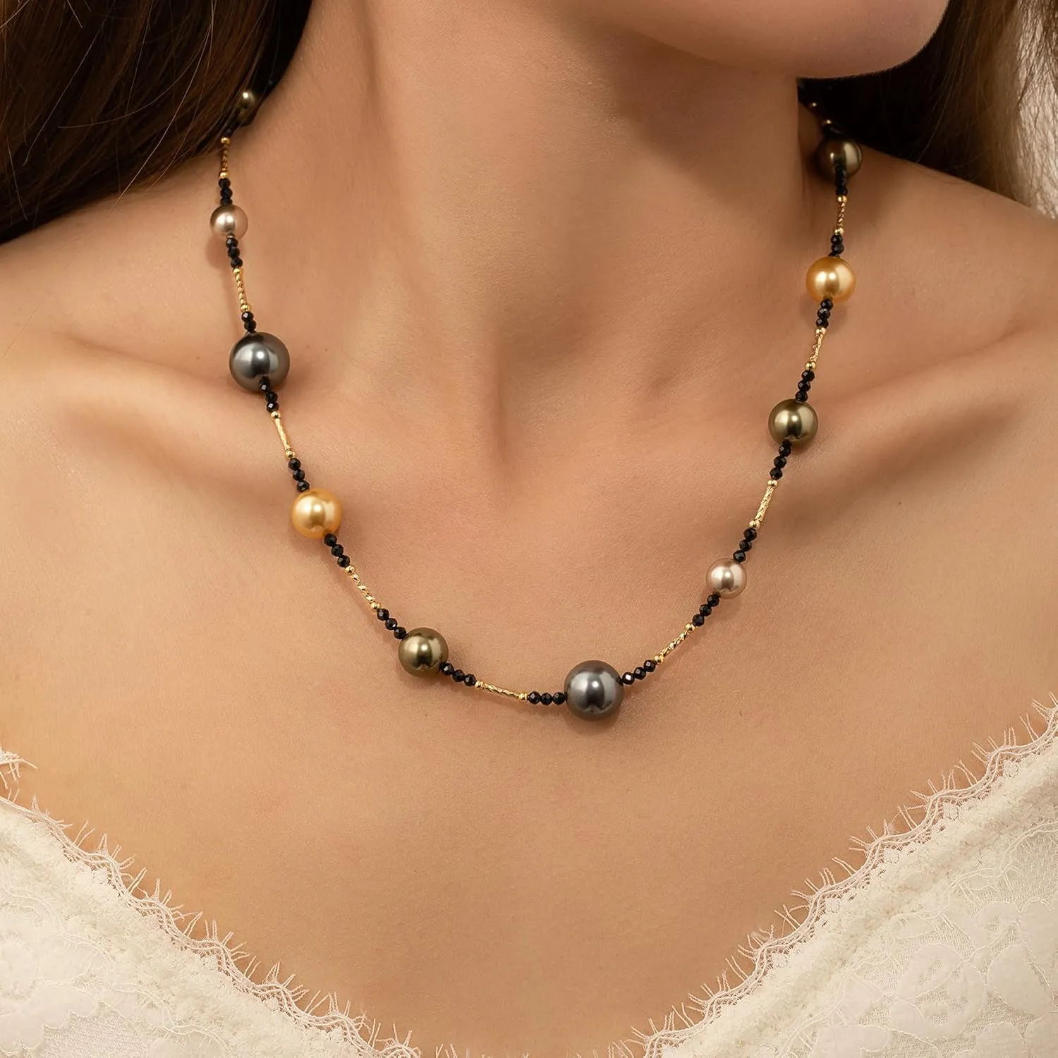 pearl necklaces for women-Adjustablefreshwater pearl necklacebaroque pearl necklaceSuitable for Hawaii, prom, beach, summer jewelry gifts