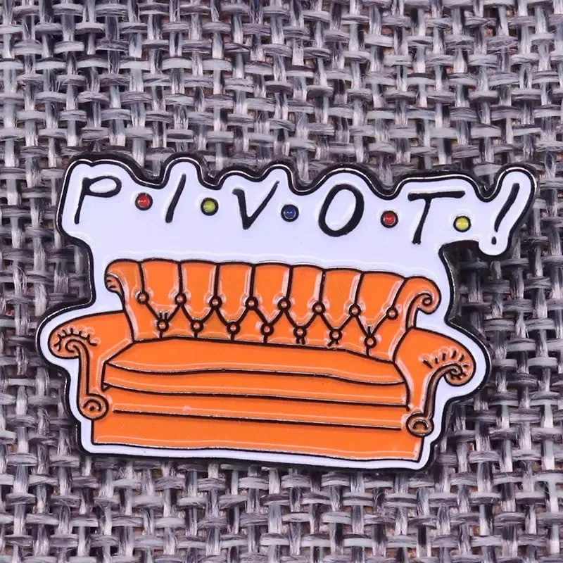 Pivot Brooch Vintage Sofa Enamel  Pin