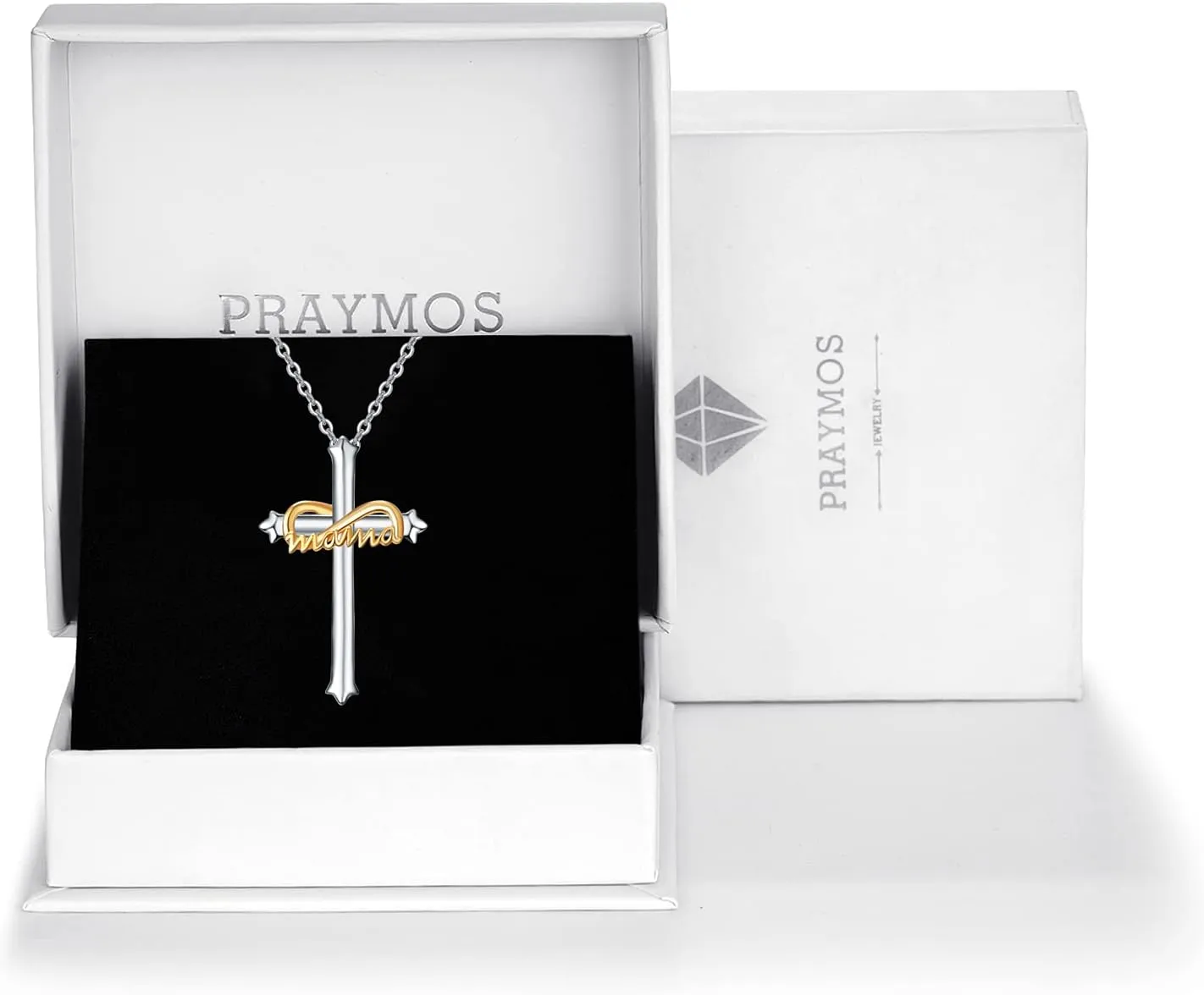 PRAYMOS 925 Sterling Silver Cross Necklace for Women Men Crucifix Cross Pendant Necklaces Simple Jewelry Gifts